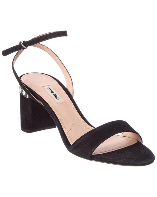Miu Miu Metallic Suede Sandal