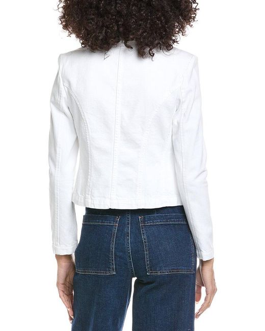 L'Agence White Wayne Crop Double Breast Jacket