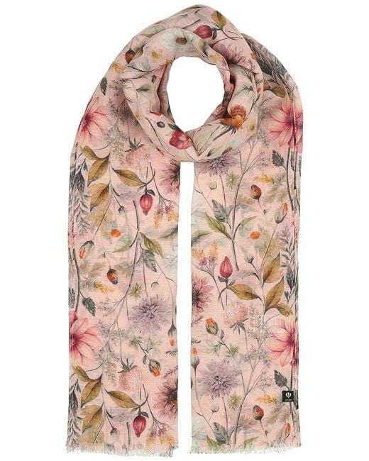 V. Fraas Pink Vintage Floral Scarf
