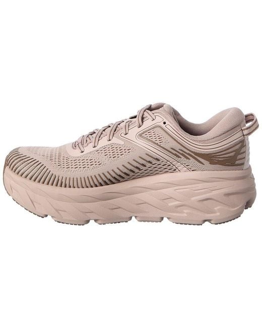 Hoka One One Pink Bondi 7 Canvas Sneaker