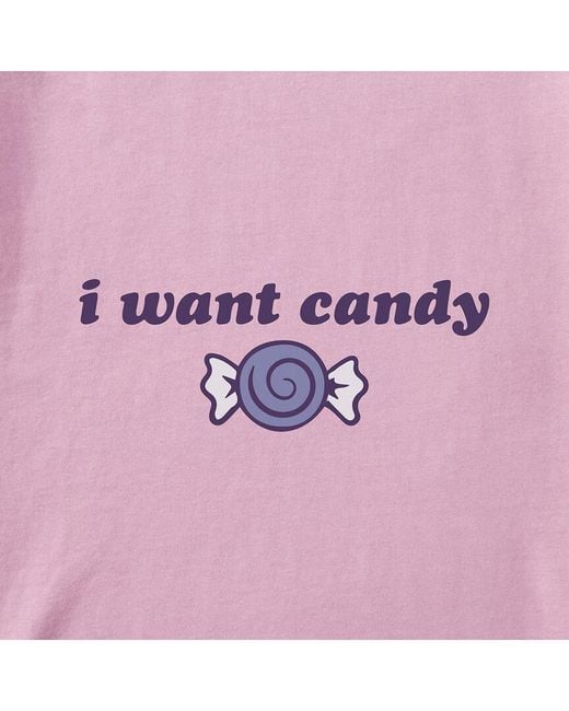 Life Is Good. Pink Long Sleeve Crusher T-Shirt