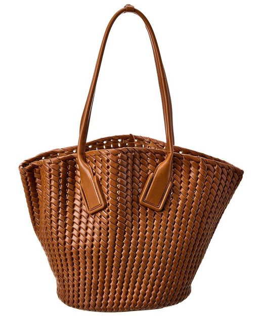 Bottega Veneta Brown Basket Intrecciato Leather Tote (Authentic Pre-Owned)