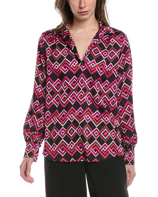 Joseph Ribkoff Red Open Placket Blouse