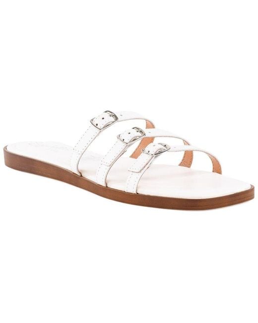 Seychelles White Buckle Leather Sandal