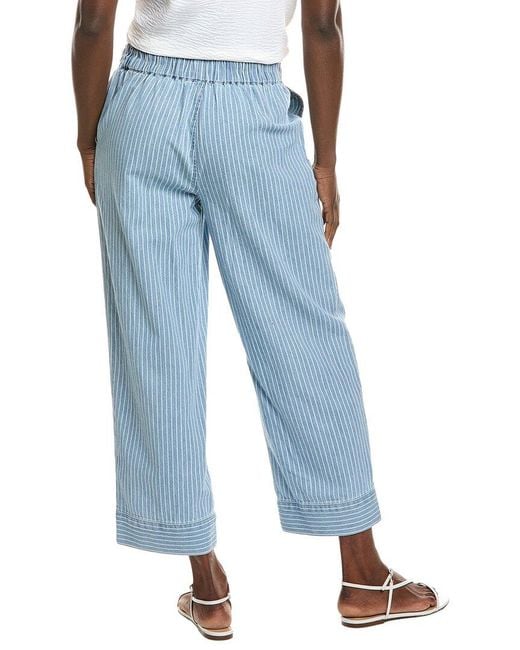 Jones New York Blue Tie Waist Chambray Pant