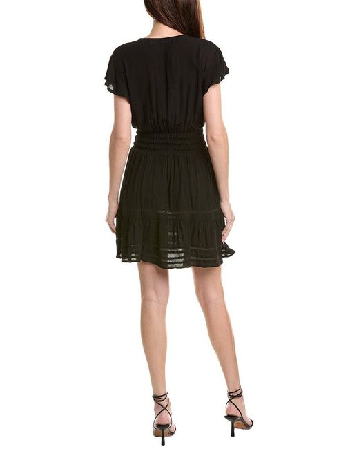 Rachel Parcell Black Flutter Sleeve Mini Dress
