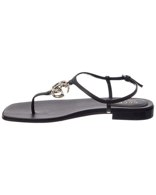 Gucci Metallic Interlocking G Leather Sandal