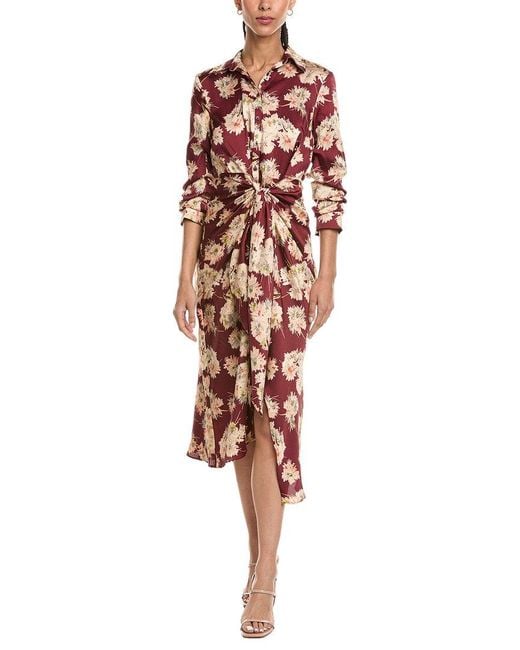 Cinq À Sept Red Mae Bouquet Jacey Shirtdress