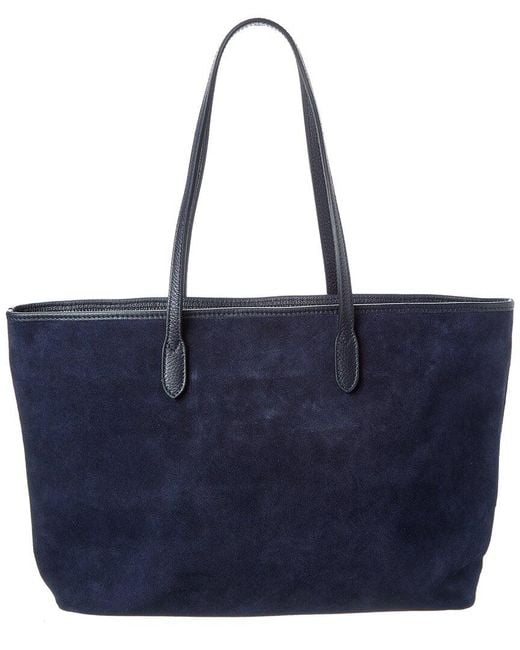 Persaman New York Blue Suede Tote