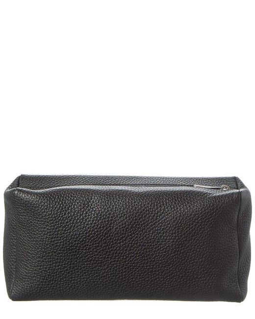 The Row Black Leather Clutch