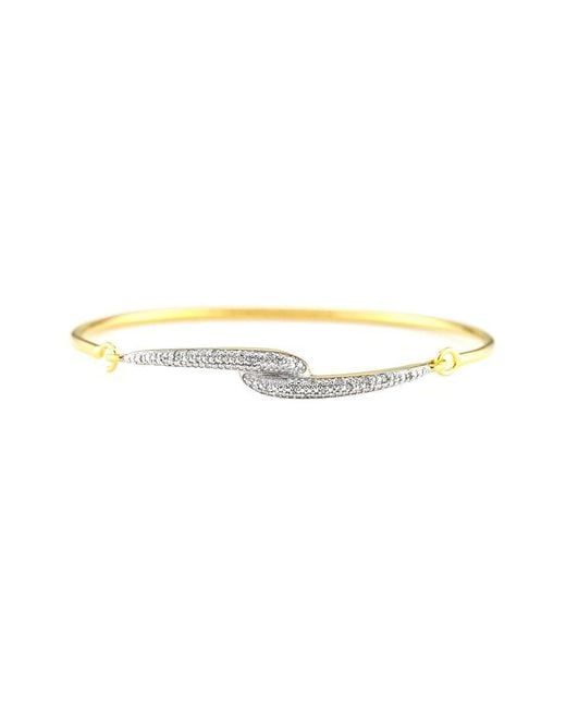 Diamond Select Cuts White Plated & 0.1 Ct. Tw. Diamond Bangle Bracelet