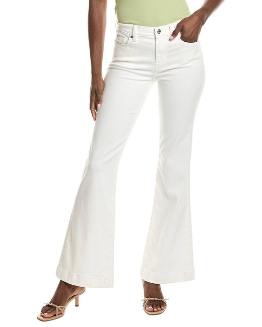 7 For All Mankind White Modern Dogo Tailorless Jean
