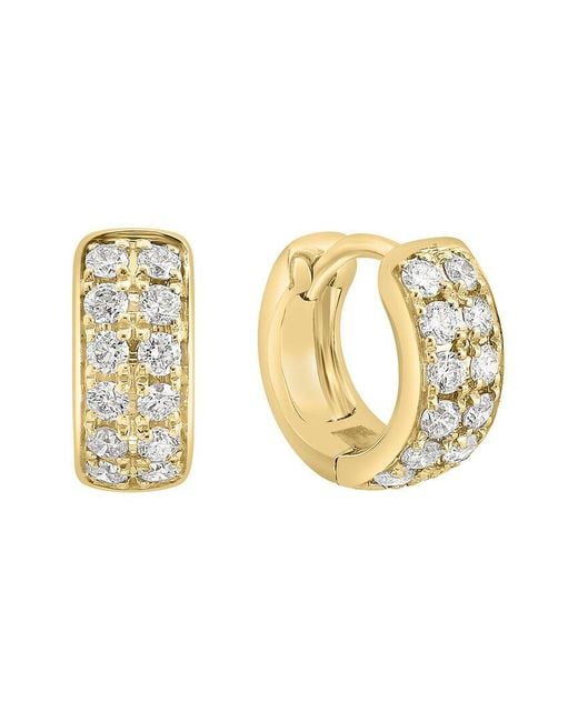 Effy Fine Jewelry Metallic 14K 0.64 Ct. Tw. Diamond Earrings