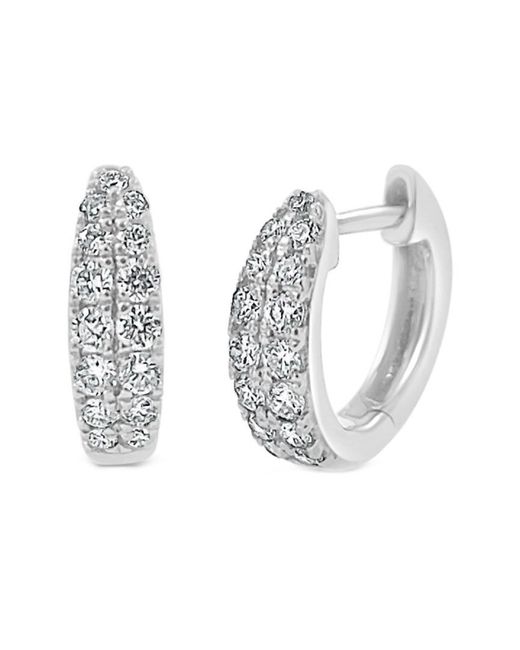 Sabrina Designs White 14K 0.39 Ct. Tw. Diamond Double Row Huggie Earrings