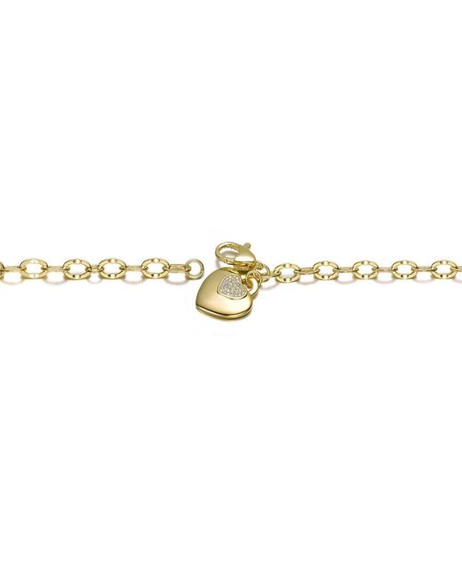 Genevive Jewelry Metallic Rachel Glauber 14K Plated Cz Cable Chain Bracelet