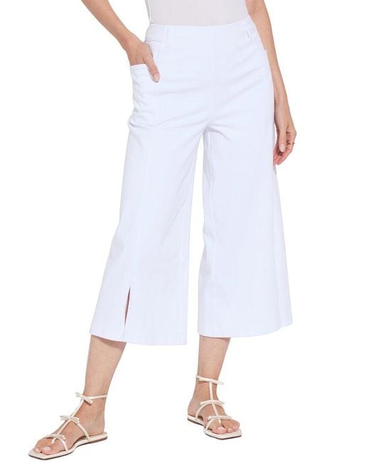 Lyssé White Fiorella Split Denim Culottes