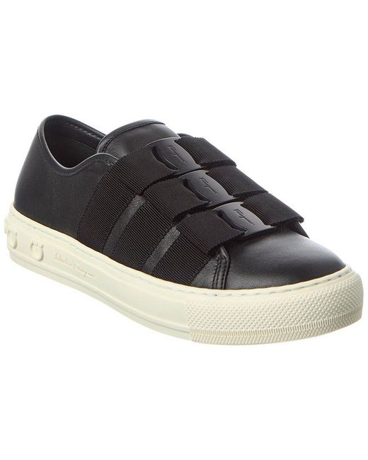 Ferragamo Black Nataly Leather Sneaker