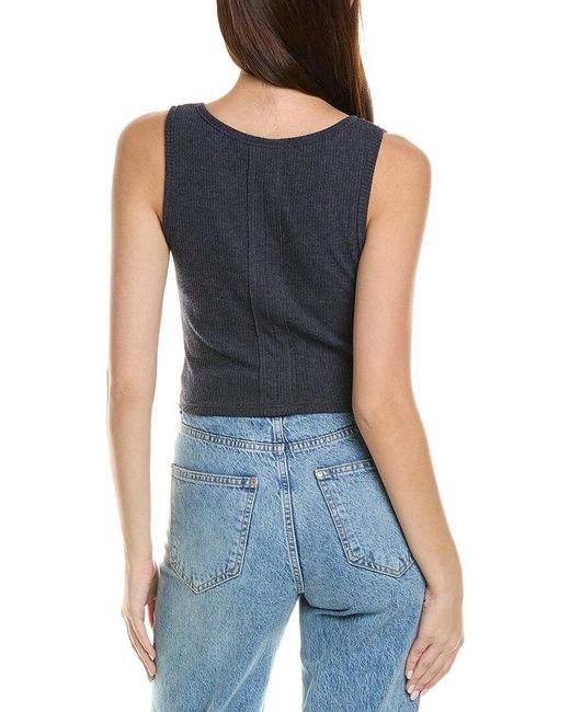 Project Social T Blue Just Relax Heathered Seamed Rib Top