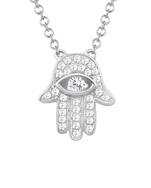 Sabrina Designs White 14K 0.11 Ct. Tw. Diamond Hamsa Necklace