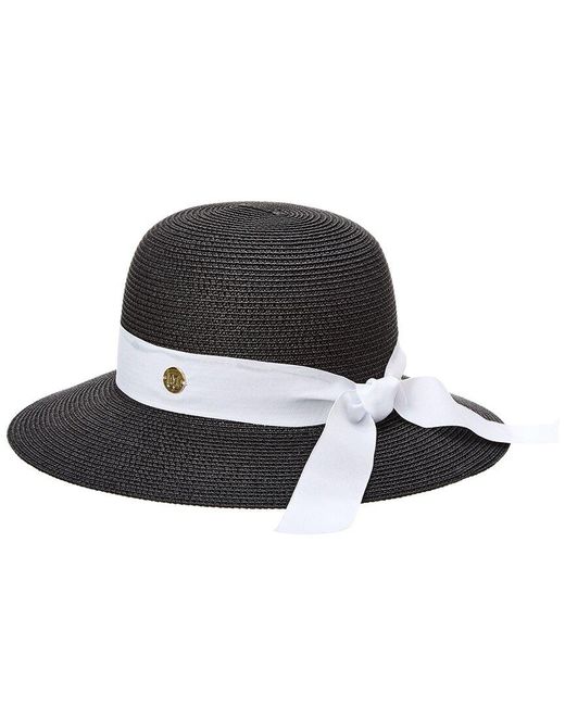 Bruno Magli Black Straw Sun Hat