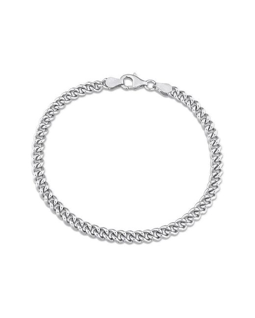 Italian Silver Metallic Curb Link Chain Bracelet