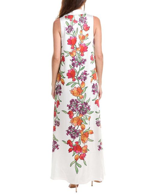 Badgley Mischka White Trapeze Shirt Gown