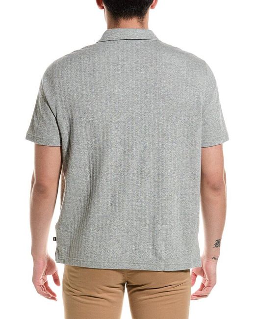 Ted Baker Gray Speysid Textured Zip Polo Shirt for men