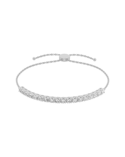 Lab Grown Diamonds White 14K 1.00 Ct. Tw. Lab Grown Diamond Tennis Bolo Bracelet