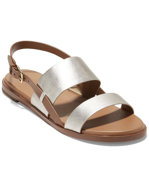 Cole Haan Flynn Leather Sandal in Gold/Honey (Metallic) Lyst