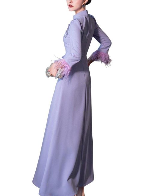 BURRYCO Purple Solid Maxi Dress