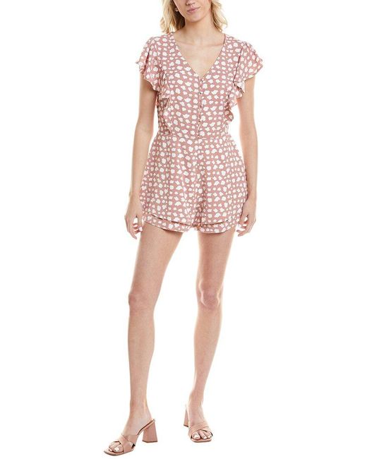 Marion Pink Ruffle Sleeve Romper