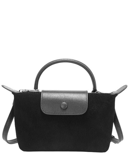 Tiffany & Fred Paris Black Tiffany And Fred Paris Elegant Mini Suede Leather Satchel
