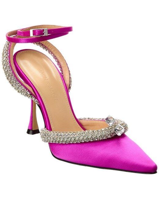 Mach & Mach Pink Georgia Satin Pump