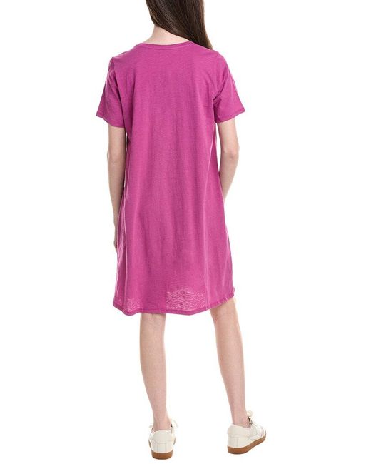 Eileen Fisher Pink Crewneck T-Shirt Dress