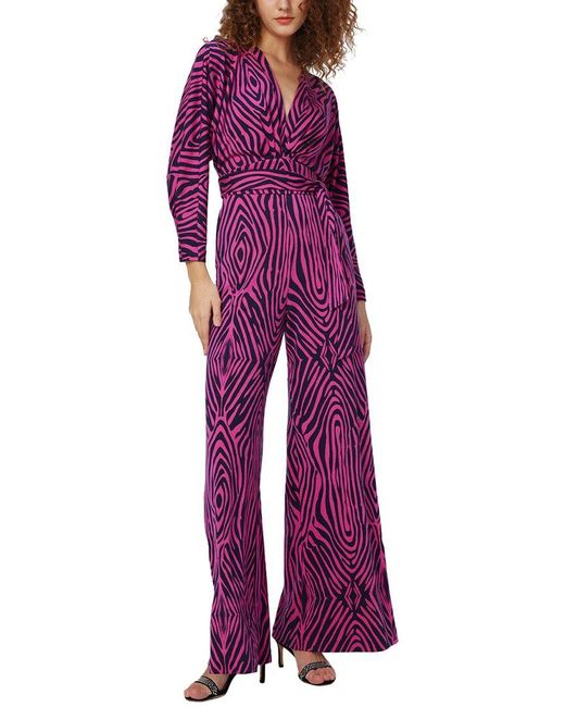 Diane von Furstenberg Purple Fanny Wool-Blend Jumpsuit