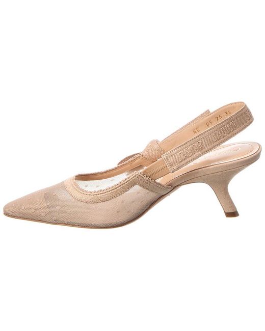 Dior Pink J'A Mesh & Suede Slingback Pump