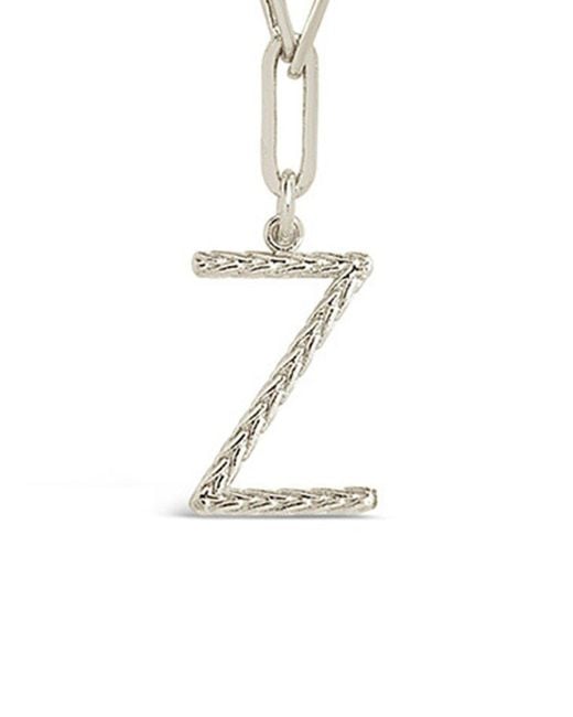 Sterling Forever Metallic Rhodium Plated Braided Initial Pendant Necklace (A-Z)