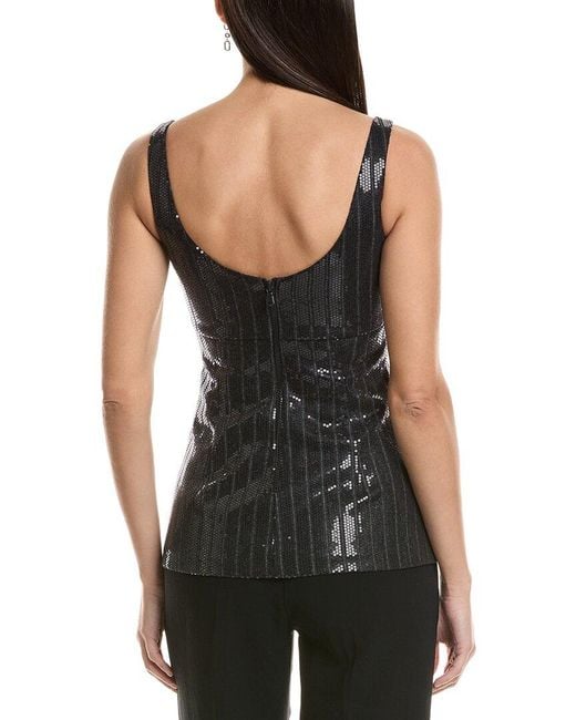 Brunello Cucinelli Black Sequin Wool Blouse