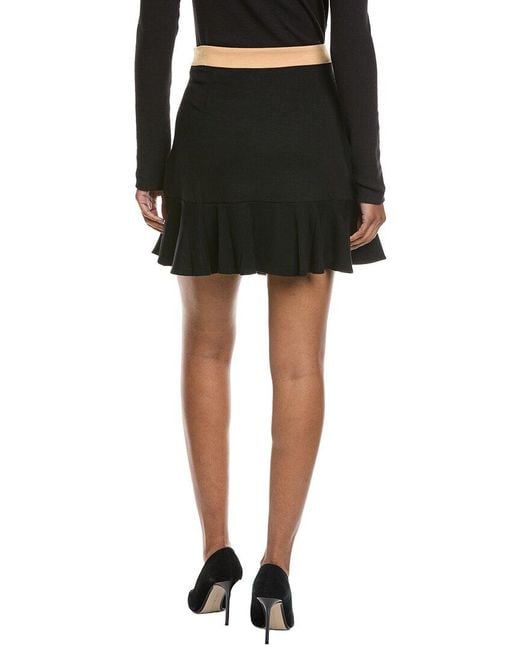Cece Black Button Down Flounce Mini Skirt