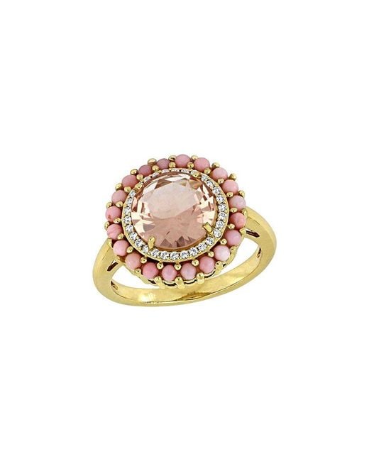 Rina Limor White 4.73 Ct. Tw. Lab-Grown Morganite Halo Ring