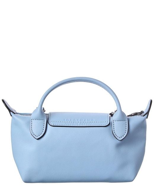 Longchamp Blue Le Pliage Xtra Xs Leather Pouch