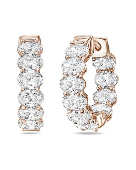 Diana M White Diana M. 14K Rose 3.00 Ct. Tw. Lab-Grown Diamond Huggie Earrings