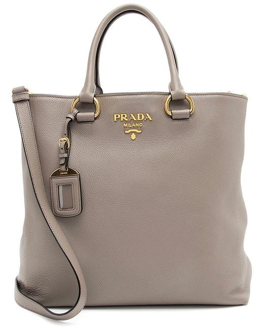 Prada Brown Leather Phenix Convertible Tall Tote (Authentic Pre-Owned)