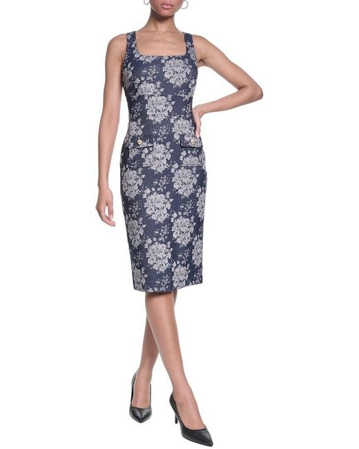 Karl Lagerfeld Blue Denim Sheath Dress