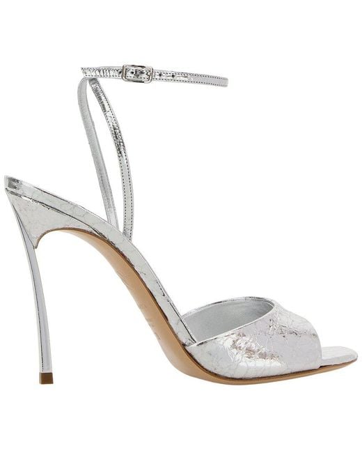 Casadei White Leather Sandal