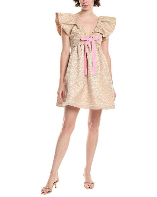 Endless Rose Natural Jacquard Print Mini Dress