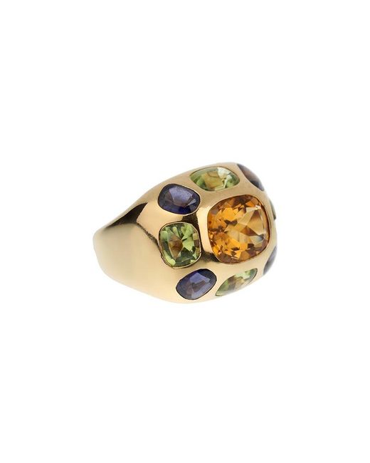 Chanel Metallic 18K 16.00 Ct. Tw. Gemstone Coco Cocktail Ring (Authentic Pre-Owned)