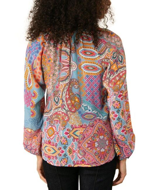 Hale Bob Red Laura Silk Blouse