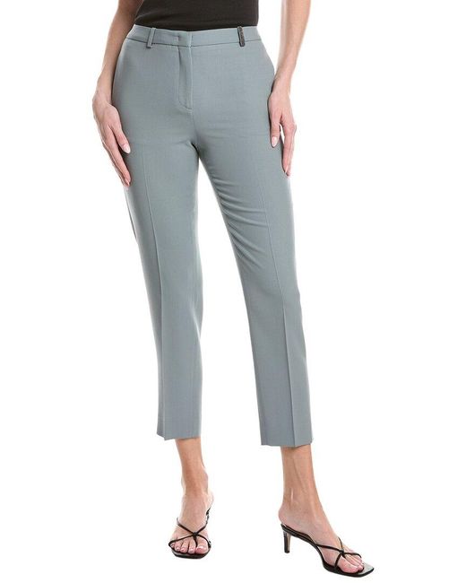 Fabiana Filippi Blue Wool Fluid Slim Fit Trouser