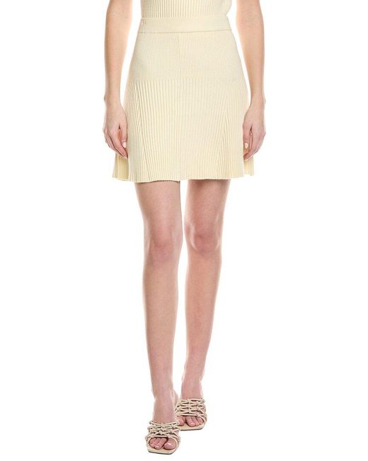 Seraphin Yellow Ribbed Mini Skirt